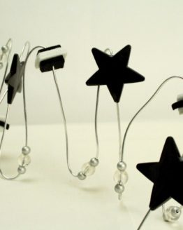 Aludraht-Girlande schwarz-weiß, 150 cm - weihnachten-dekoaccessoires, dekoaccessoires